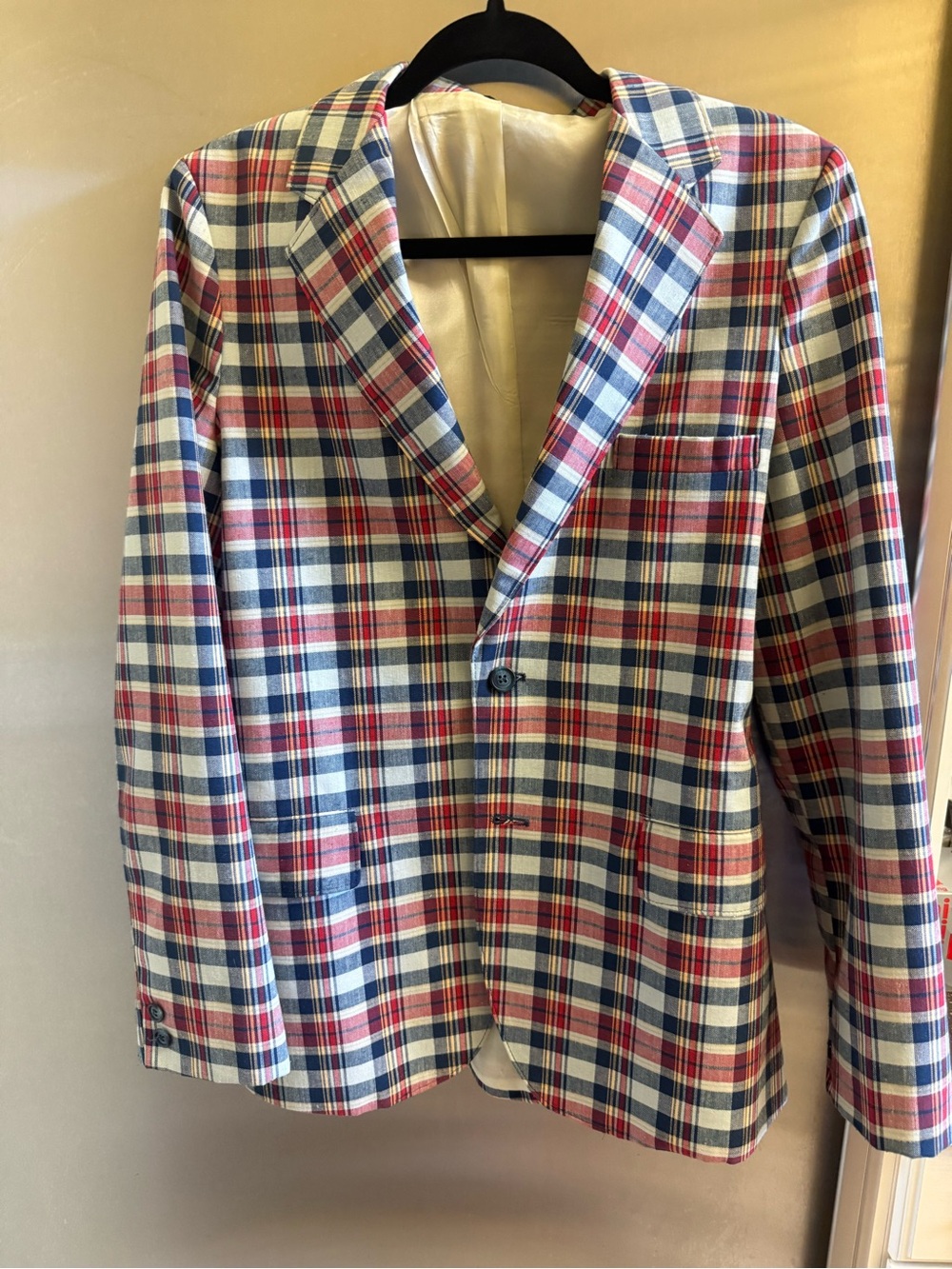 Vintage style madras sport coat